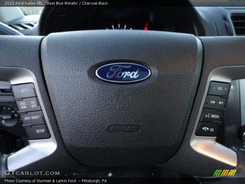 Steel Blue Metallic / Charcoal Black 2012 Ford Fusion SEL