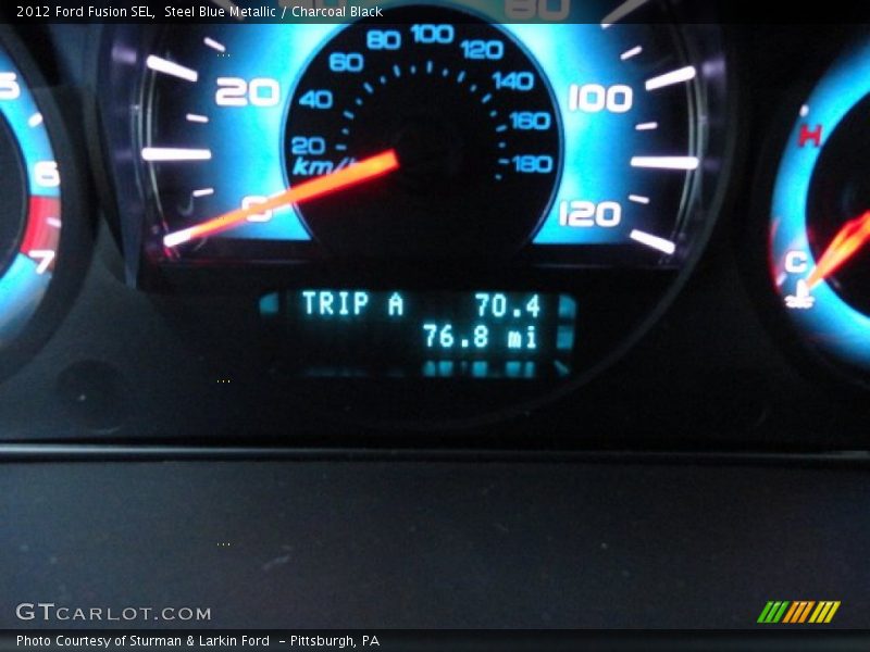 Steel Blue Metallic / Charcoal Black 2012 Ford Fusion SEL