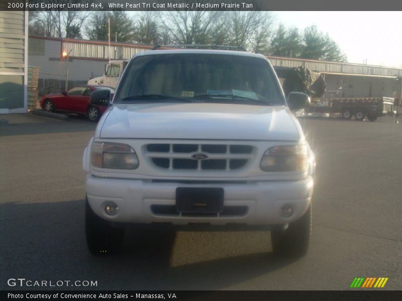 White Pearl Tri Coat Metallic / Medium Prairie Tan 2000 Ford Explorer Limited 4x4