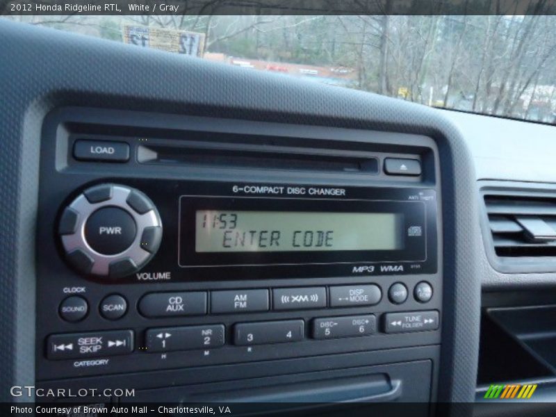 White / Gray 2012 Honda Ridgeline RTL