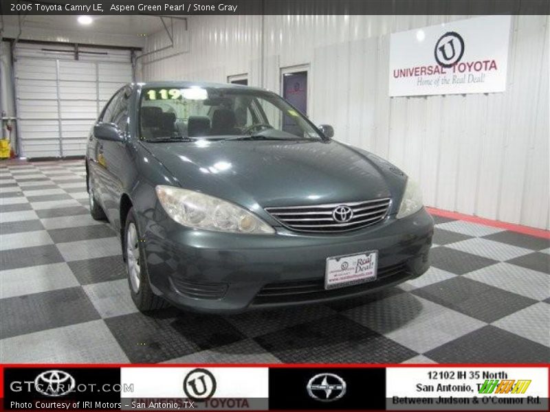 Aspen Green Pearl / Stone Gray 2006 Toyota Camry LE