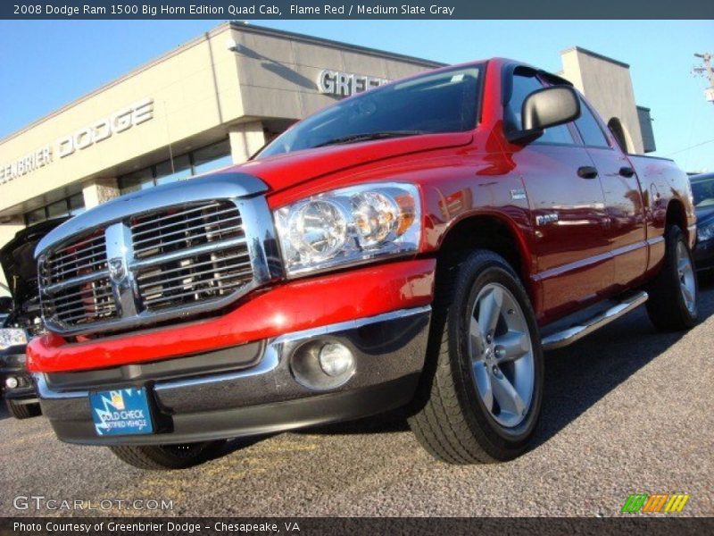 Flame Red / Medium Slate Gray 2008 Dodge Ram 1500 Big Horn Edition Quad Cab