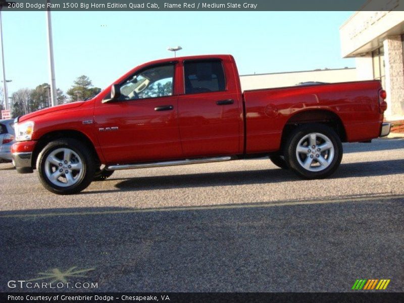 Flame Red / Medium Slate Gray 2008 Dodge Ram 1500 Big Horn Edition Quad Cab