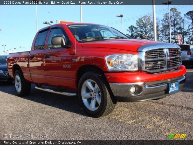 Flame Red / Medium Slate Gray 2008 Dodge Ram 1500 Big Horn Edition Quad Cab