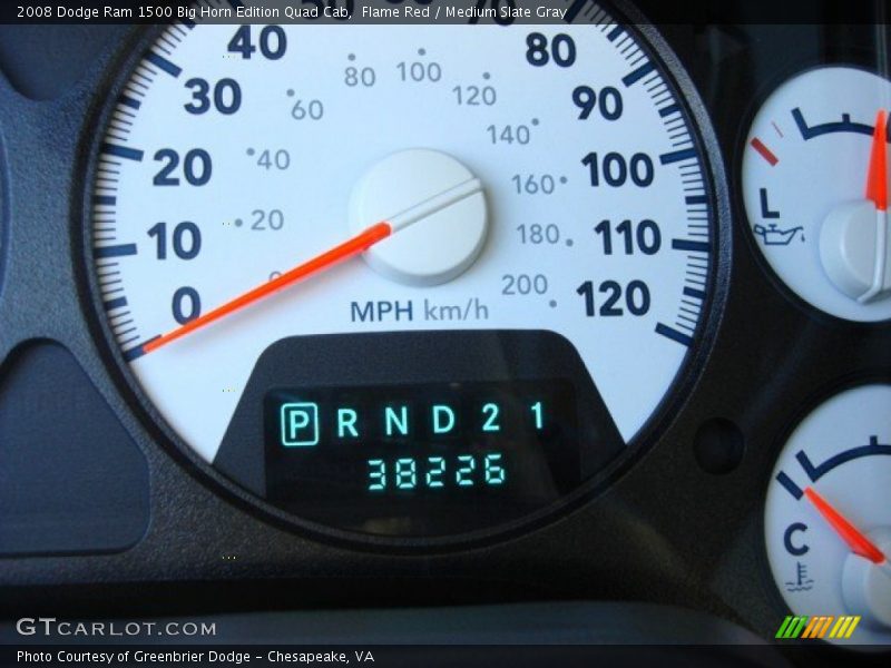 Flame Red / Medium Slate Gray 2008 Dodge Ram 1500 Big Horn Edition Quad Cab