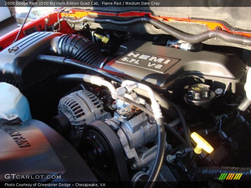 Flame Red / Medium Slate Gray 2008 Dodge Ram 1500 Big Horn Edition Quad Cab