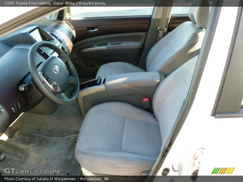Super White / Gray/Burgundy 2005 Toyota Prius Hybrid