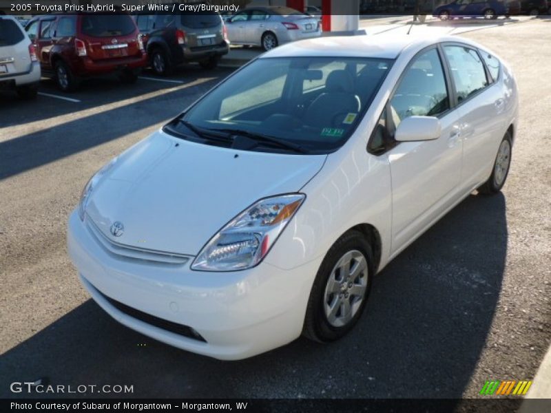 Super White / Gray/Burgundy 2005 Toyota Prius Hybrid