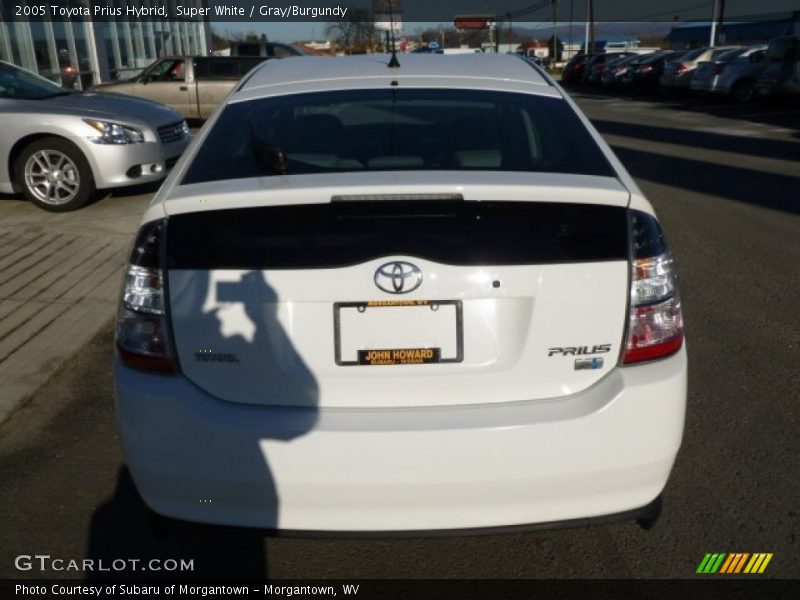 Super White / Gray/Burgundy 2005 Toyota Prius Hybrid