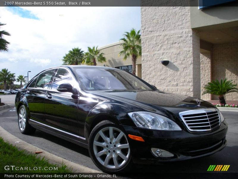 Black / Black 2007 Mercedes-Benz S 550 Sedan