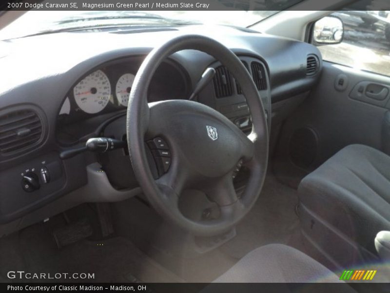 Magnesium Green Pearl / Medium Slate Gray 2007 Dodge Caravan SE