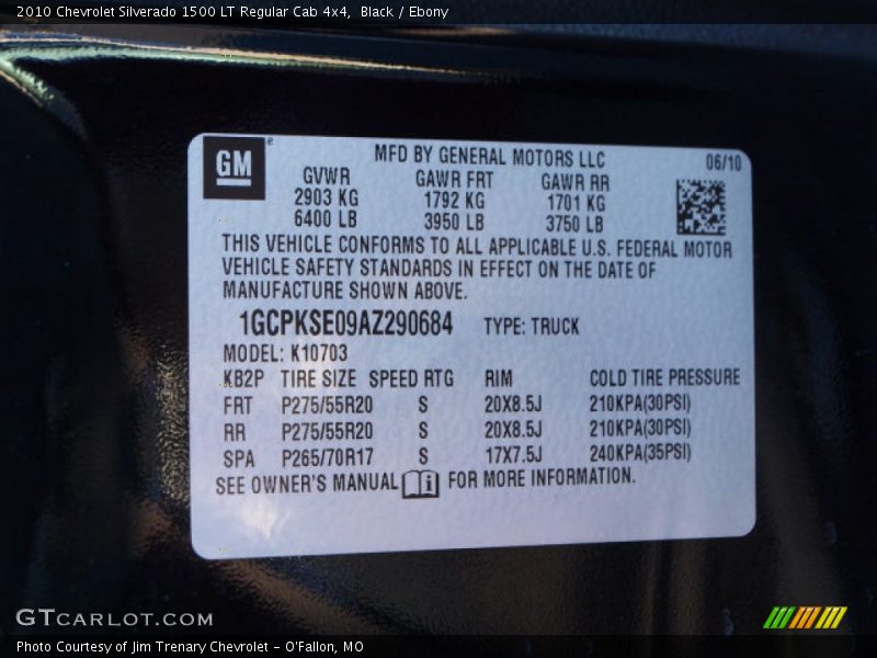 Black / Ebony 2010 Chevrolet Silverado 1500 LT Regular Cab 4x4