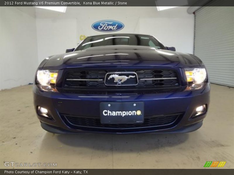Kona Blue Metallic / Stone 2012 Ford Mustang V6 Premium Convertible