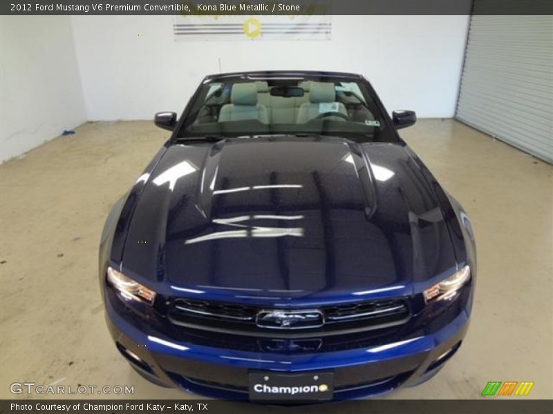 Kona Blue Metallic / Stone 2012 Ford Mustang V6 Premium Convertible