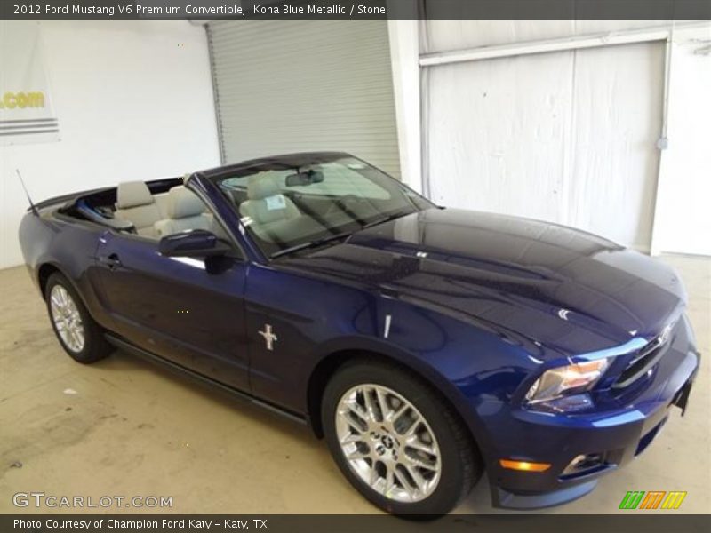 Kona Blue Metallic / Stone 2012 Ford Mustang V6 Premium Convertible
