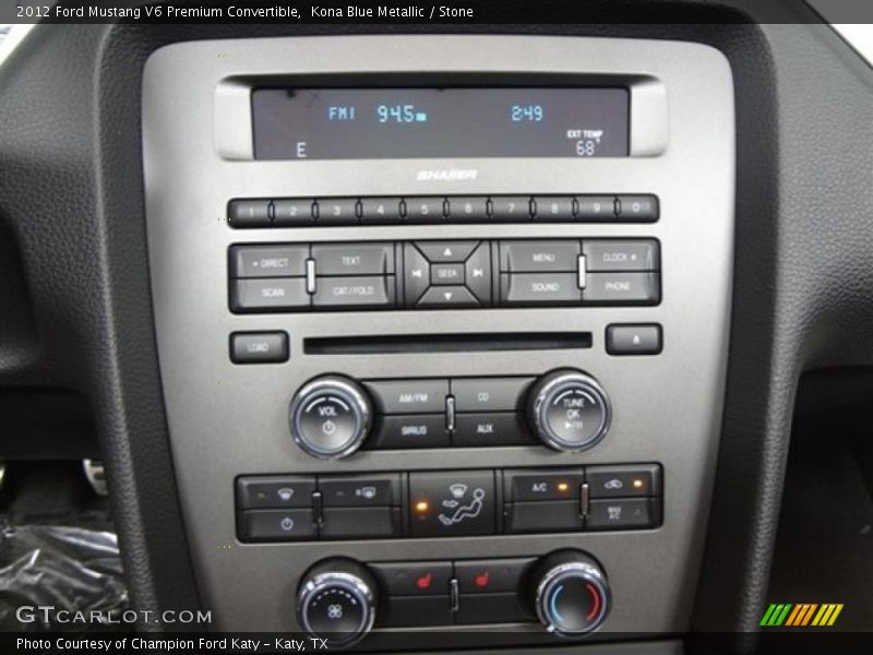 Controls of 2012 Mustang V6 Premium Convertible