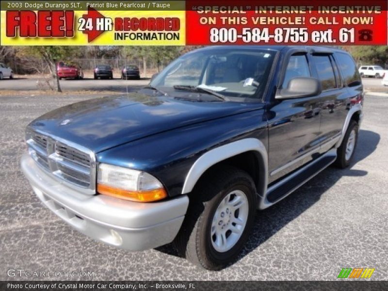 Patriot Blue Pearlcoat / Taupe 2003 Dodge Durango SLT