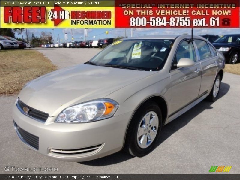 Gold Mist Metallic / Neutral 2009 Chevrolet Impala LT