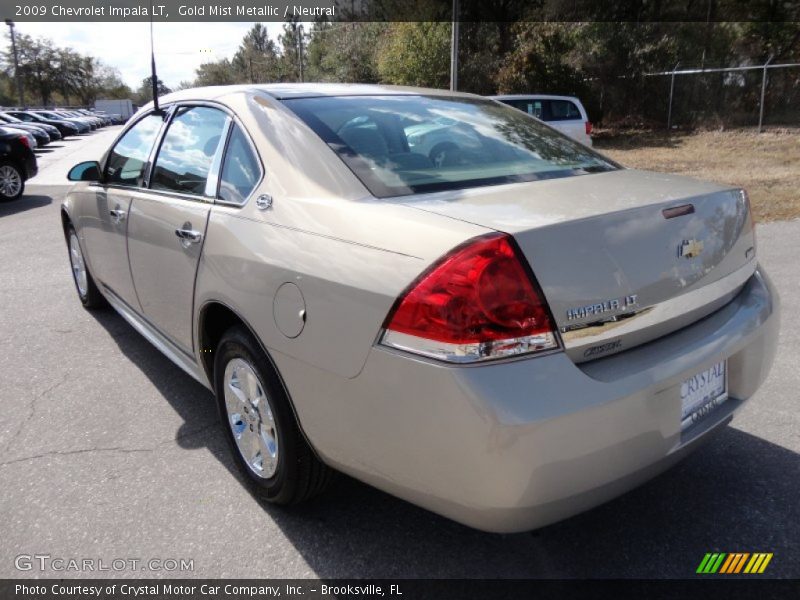 Gold Mist Metallic / Neutral 2009 Chevrolet Impala LT