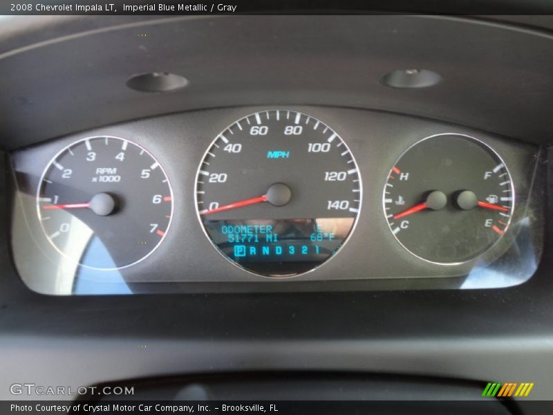 Imperial Blue Metallic / Gray 2008 Chevrolet Impala LT