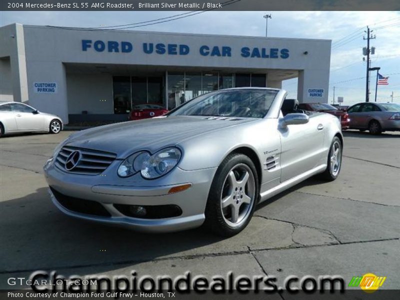 Brilliant Silver Metallic / Black 2004 Mercedes-Benz SL 55 AMG Roadster