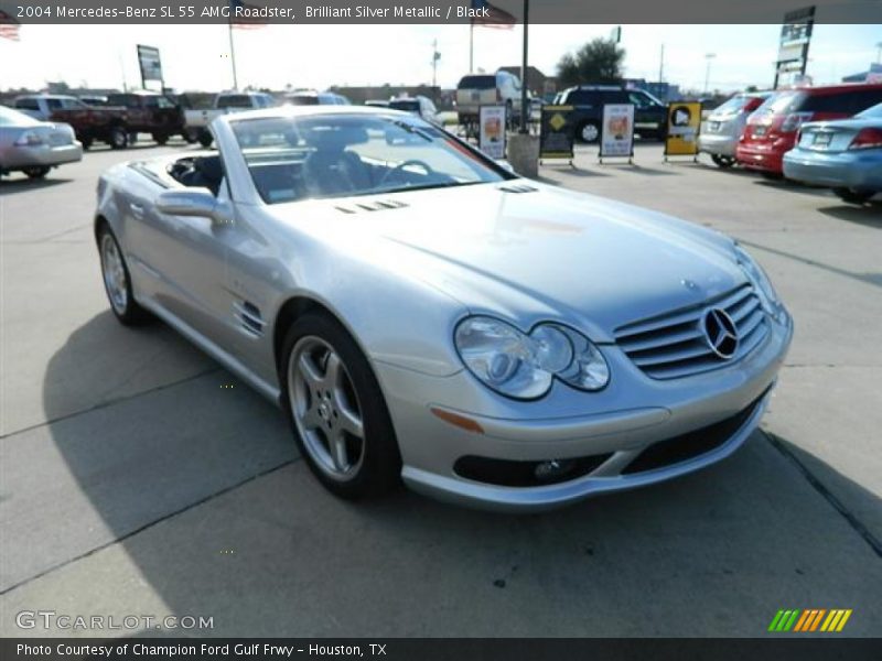 Brilliant Silver Metallic / Black 2004 Mercedes-Benz SL 55 AMG Roadster