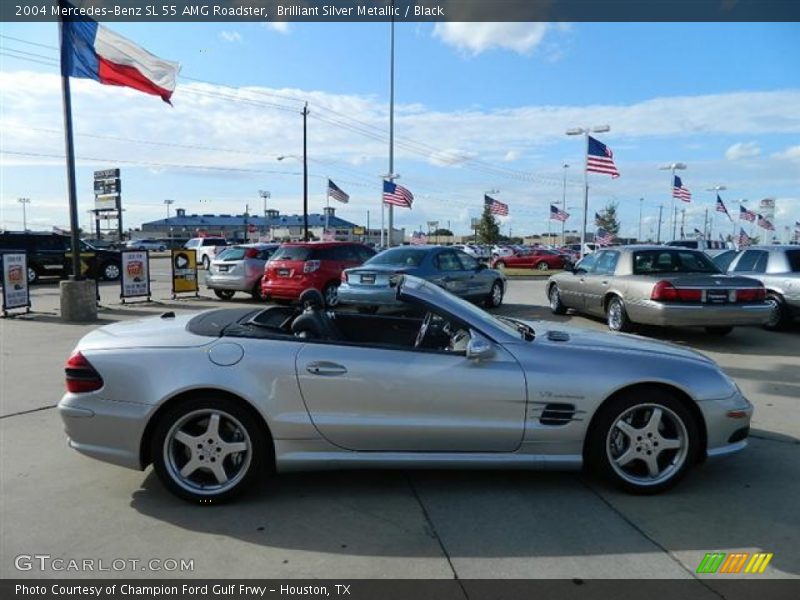Brilliant Silver Metallic / Black 2004 Mercedes-Benz SL 55 AMG Roadster