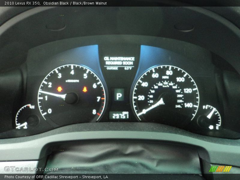 Obsidian Black / Black/Brown Walnut 2010 Lexus RX 350