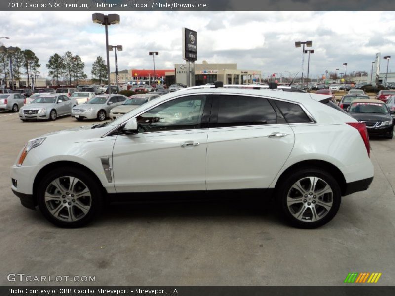 Platinum Ice Tricoat / Shale/Brownstone 2012 Cadillac SRX Premium