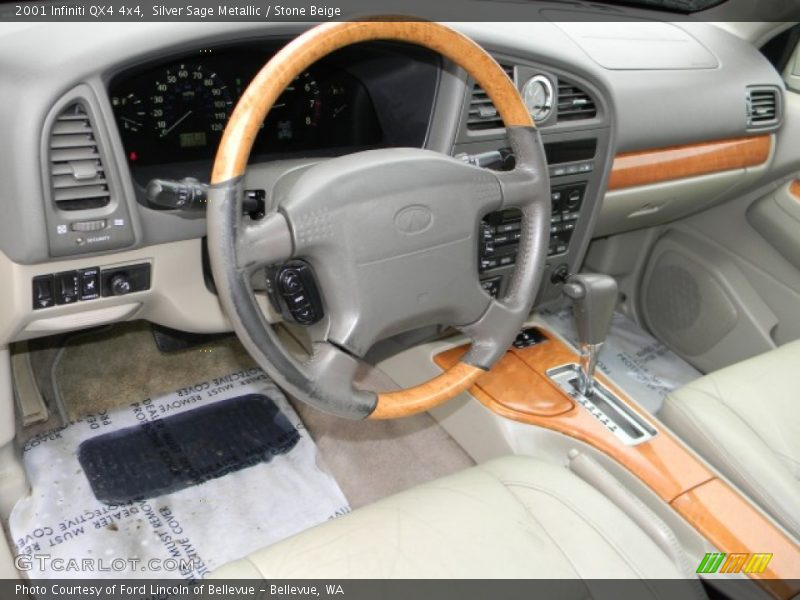 Silver Sage Metallic / Stone Beige 2001 Infiniti QX4 4x4