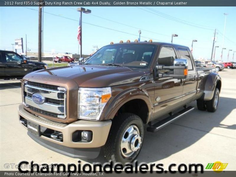 Golden Bronze Metallic / Chaparral Leather 2012 Ford F350 Super Duty King Ranch Crew Cab 4x4 Dually