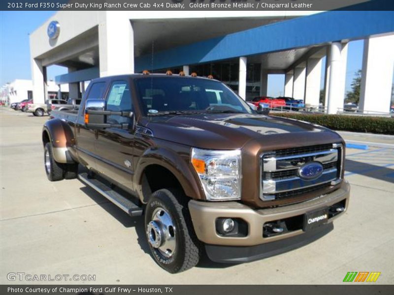 Golden Bronze Metallic / Chaparral Leather 2012 Ford F350 Super Duty King Ranch Crew Cab 4x4 Dually