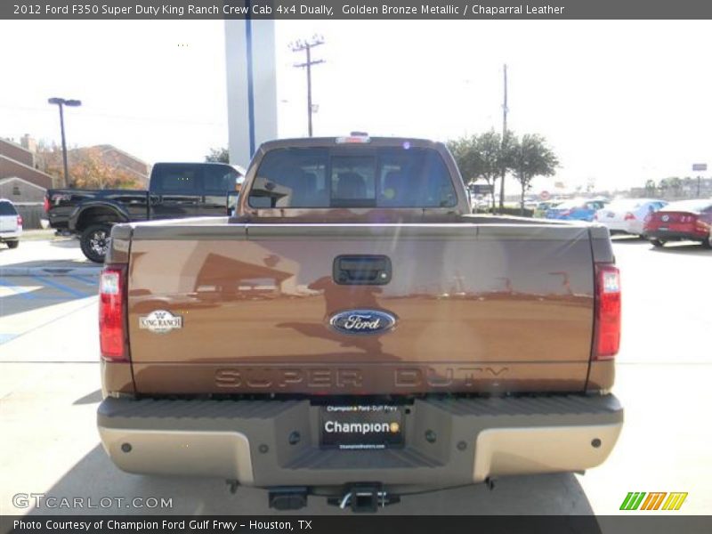 Golden Bronze Metallic / Chaparral Leather 2012 Ford F350 Super Duty King Ranch Crew Cab 4x4 Dually