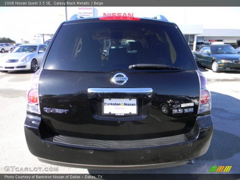 Galaxy Black Metallic / Beige 2008 Nissan Quest 3.5 SE