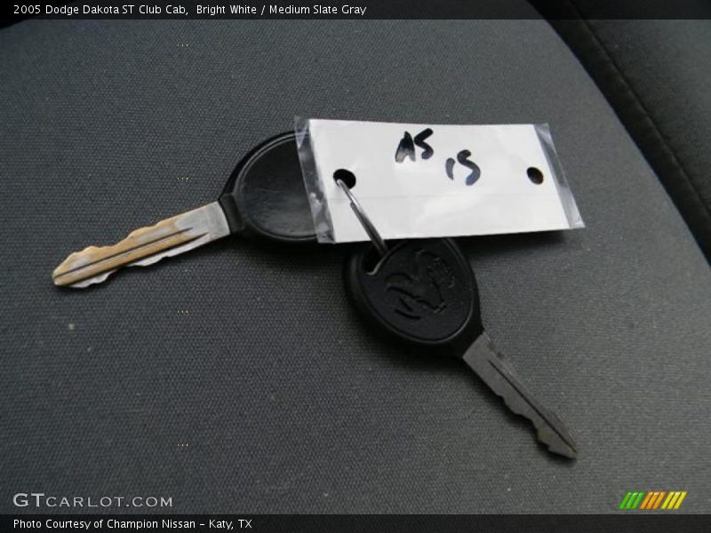 Bright White / Medium Slate Gray 2005 Dodge Dakota ST Club Cab
