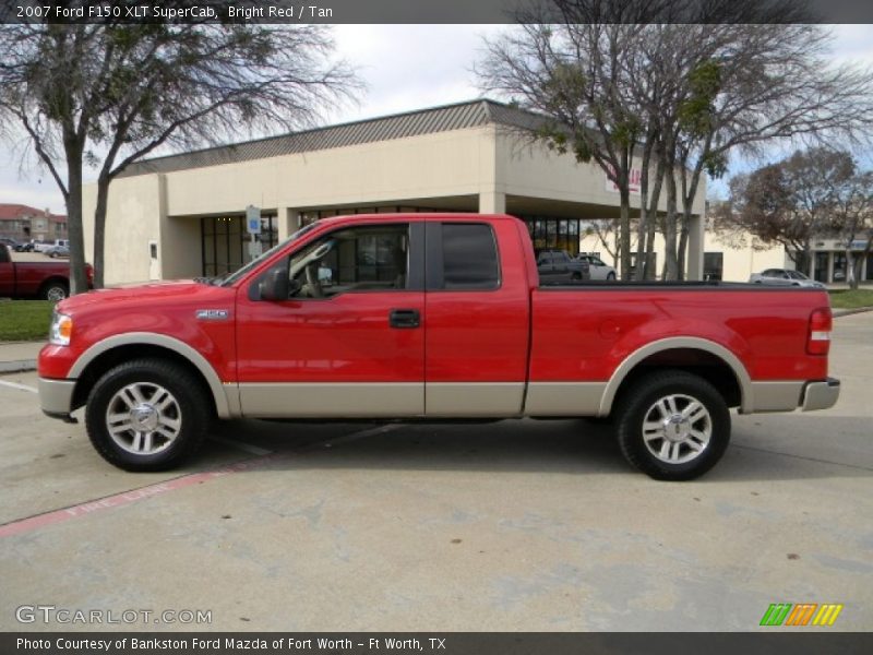 Bright Red / Tan 2007 Ford F150 XLT SuperCab