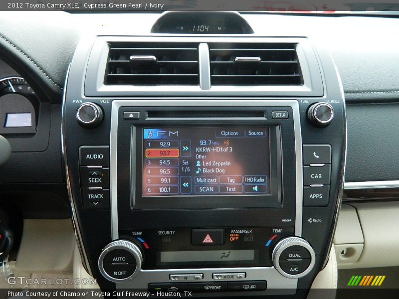 Cypress Green Pearl / Ivory 2012 Toyota Camry XLE