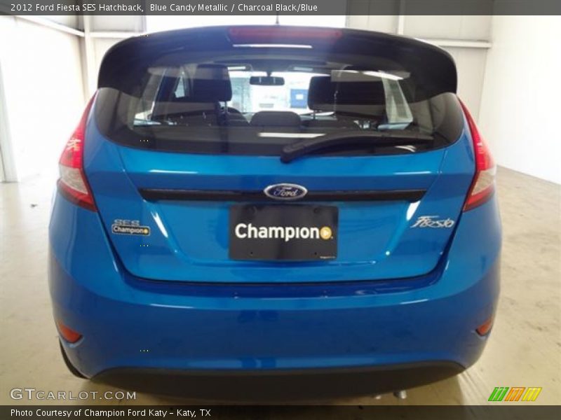 Blue Candy Metallic / Charcoal Black/Blue 2012 Ford Fiesta SES Hatchback