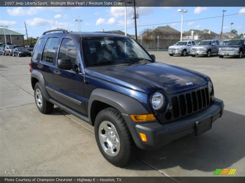 Midnight Blue Pearl / Medium Slate Gray 2007 Jeep Liberty Sport