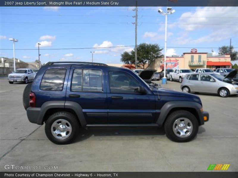 Midnight Blue Pearl / Medium Slate Gray 2007 Jeep Liberty Sport