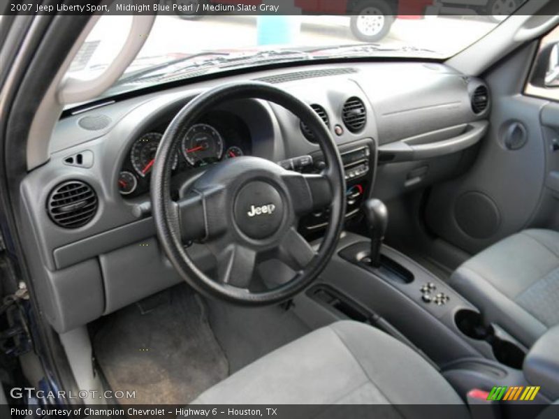 Midnight Blue Pearl / Medium Slate Gray 2007 Jeep Liberty Sport