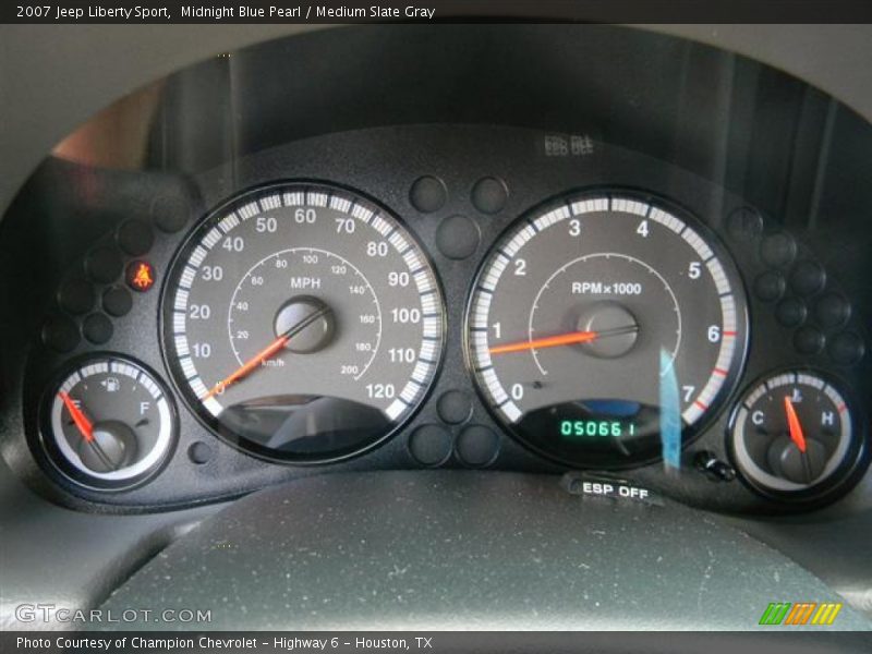 Midnight Blue Pearl / Medium Slate Gray 2007 Jeep Liberty Sport