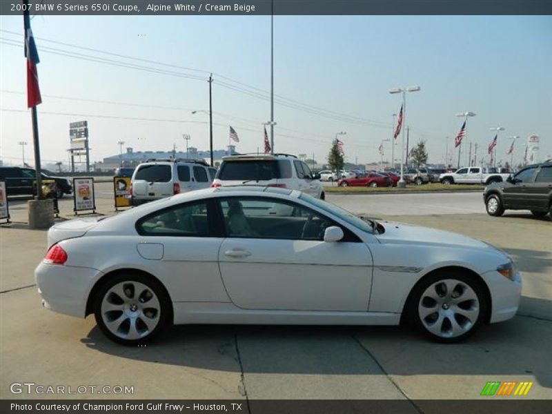 Alpine White / Cream Beige 2007 BMW 6 Series 650i Coupe