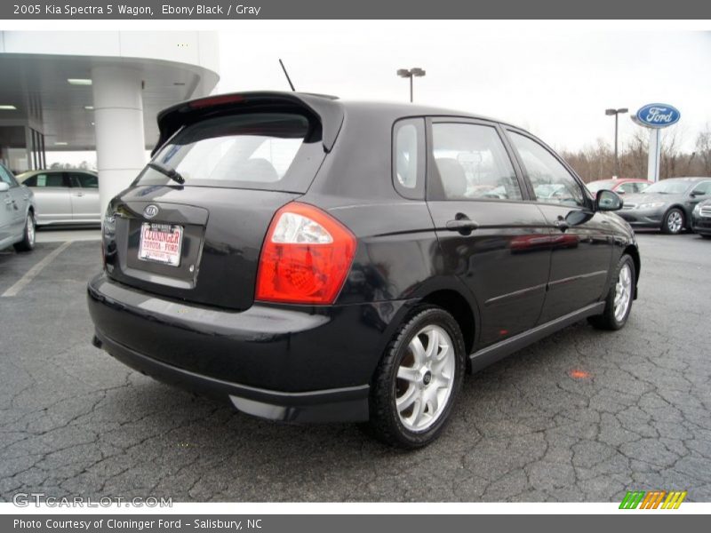 Ebony Black / Gray 2005 Kia Spectra 5 Wagon
