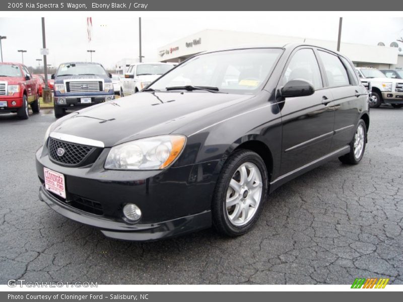 Ebony Black / Gray 2005 Kia Spectra 5 Wagon