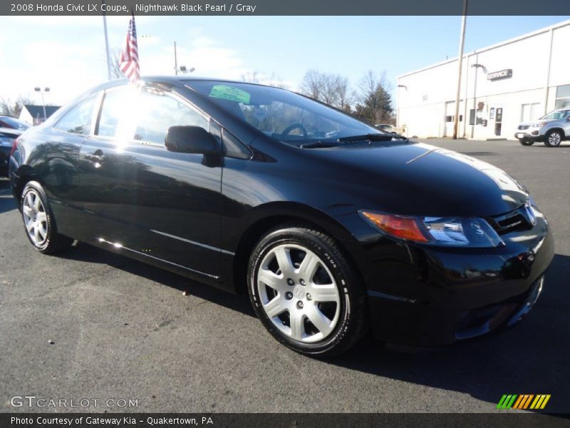 Nighthawk Black Pearl / Gray 2008 Honda Civic LX Coupe