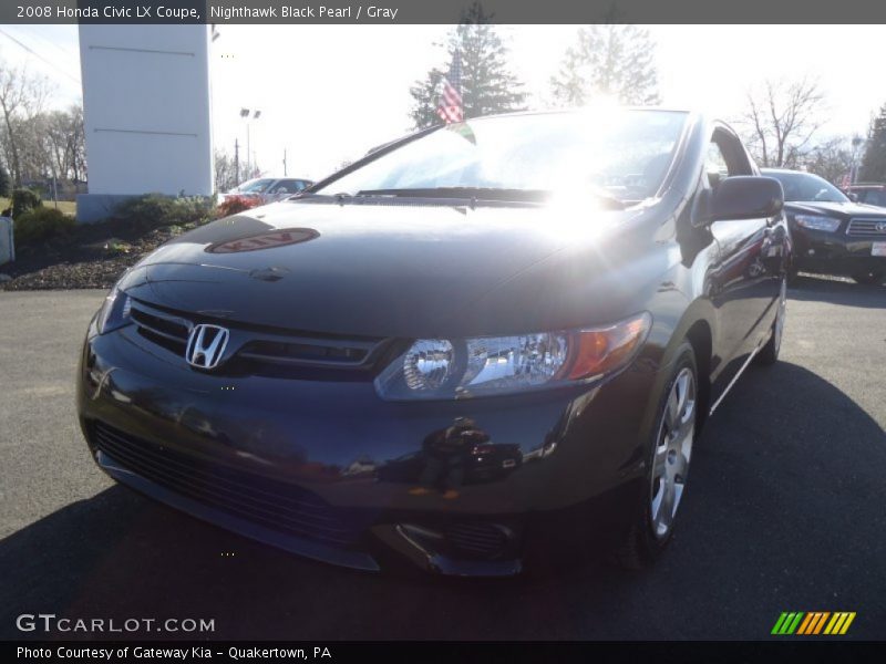 Nighthawk Black Pearl / Gray 2008 Honda Civic LX Coupe
