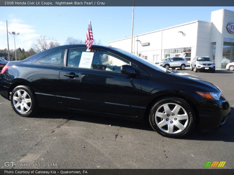Nighthawk Black Pearl / Gray 2008 Honda Civic LX Coupe