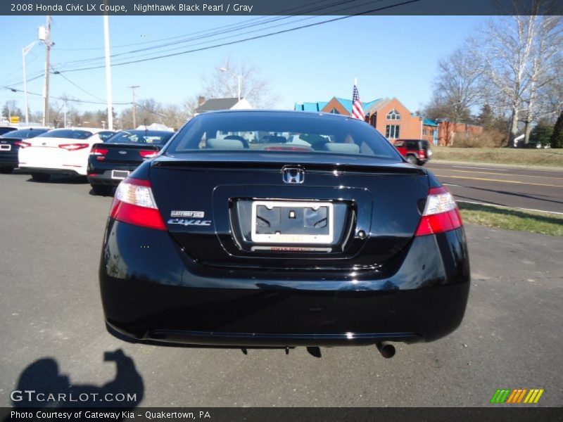 Nighthawk Black Pearl / Gray 2008 Honda Civic LX Coupe