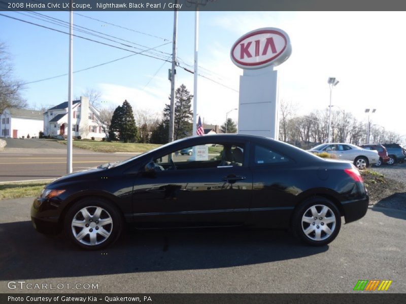 Nighthawk Black Pearl / Gray 2008 Honda Civic LX Coupe